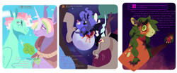 Size: 3947x1637 | Tagged: safe, artist:goatpaste, derpibooru import, discord, princess luna, alicorn, draconequus, earth pony, pegasus, pony, unicorn