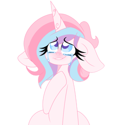 Size: 1280x1280 | Tagged: safe, artist:ladylullabystar, derpibooru import, oc, oc only, oc:lullaby star, pony, unicorn, crying, ears, female, floppy ears, mare, simple background, solo, transparent background