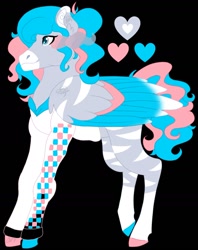 Size: 1120x1415 | Tagged: safe, artist:teonnakatztkgs, derpibooru import, oc, oc only, pegasus, pony, black background, colored hooves, simple background, solo, transgender