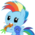 Size: 2975x3000 | Tagged: safe, artist:cloudyglow, derpibooru import, rainbow dash, pony, parental glideance, baby, baby dash, baby pony, carrot, eating, female, filly, filly rainbow dash, foal, food, simple background, transparent background, vector, younger