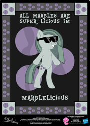 Size: 758x1054 | Tagged: safe, artist:strykarispeeder, derpibooru import, part of a set, marble pie, earth pony, pony, bipedal, female, marblelicious, mare, out of character, solo, sunglasses, twilightlicious