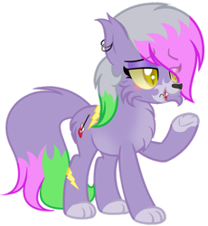 Size: 1280x1393 | Tagged: safe, artist:fmdama, derpibooru import, earth pony, pony, wolf, wolf pony, female, five nights at freddy's security breach, ponified, raised hoof, raised leg, roxanne wolf, simple background, solo, transparent background