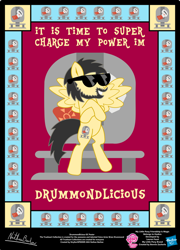 Size: 758x1054 | Tagged: safe, artist:strykarispeeder, derpibooru import, part of a set, oc, oc only, oc:andre drummond, pegasus, pony, bipedal, brian drummond, drummondlicious, male, stallion, sunglasses, twilightlicious