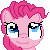Size: 50x50 | Tagged: safe, artist:scootaloormayfly, derpibooru import, pinkie pie, earth pony, blue eyes, pink mane, pixel art, poofy mane, simple background, small resolution, smiling, solo, transparent background