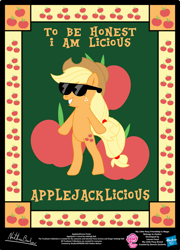 Size: 758x1054 | Tagged: safe, artist:strykarispeeder, derpibooru import, part of a set, applejack, earth pony, pony, applejacklicious, bipedal, female, mare, solo, sunglasses, twilightlicious