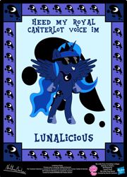 Size: 758x1054 | Tagged: safe, artist:strykarispeeder, derpibooru import, part of a set, princess luna, alicorn, pony, bipedal, female, hoof shoes, lunalicious, mare, solo, sunglasses, twilightlicious