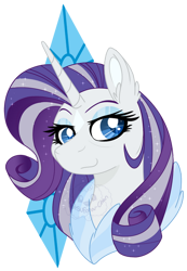 Size: 400x579 | Tagged: safe, artist:katsuforov-chan, derpibooru import, part of a set, rarity, pony, unicorn, the last problem, bust, cape, clothes, colored pupils, cutie mark, ear fluff, ears, eyeshadow, female, makeup, older, older rarity, portrait, shawl, simple background, solo, transparent background, watermark