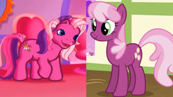 Size: 1280x720 | Tagged: safe, artist:megalobronia, derpibooru import, screencap, cheerilee, cheerilee (g3), g3, g4, hearts and hooves day (episode), cheerilee's pajama party, comparison, cropped, g3 to g4, generation leap, meet the ponies