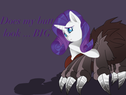 Size: 2048x1536 | Tagged: safe, artist:blackdeathhatter, derpibooru import, rarity, monster pony, original species, spiderpony, bronybait, female, simple background, solo, species swap, spiderponyrarity
