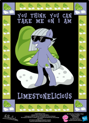 Size: 758x1054 | Tagged: safe, artist:strykarispeeder, derpibooru import, part of a set, limestone pie, earth pony, pony, bipedal, female, limestonelicious, mare, out of character, sunglasses, twilightlicious