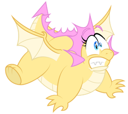 Size: 1600x1421 | Tagged: safe, artist:aleximusprime, derpibooru import, oc, oc:buttercream, oc:buttercream the dragon, dragon, flurry heart's story, big eyes, chubby, cute, dragon oc, draogness, faic, fat, floating eyebrows, jumping, scared, shocked, simple background, solo, surprised, transparent background