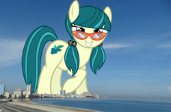 Size: 1861x1216 | Tagged: safe, artist:slb94, derpibooru import, juniper montage, earth pony, pony, cuba, female, giant pony, giant/macro earth pony, giantess, glasses, havana, highrise ponies, irl, macro, mare, mega giant, photo, ponies in real life