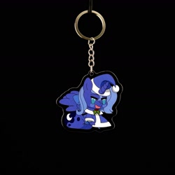 Size: 1666x1665 | Tagged: safe, artist:dimanizma, artist:shop4geek, derpibooru import, princess luna, alicorn, pony, acrylic plastic, bag, charm, chibi, christmas, clothes, costume, cute, fate/stay night, female, filly, foal, handmade, happy new year, hat, holiday, horn, irl, keychain, merchandise, padoru, photo, santa costume, santa hat, solo, spread wings, wings, woona, younger