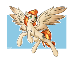 Size: 2500x2000 | Tagged: safe, artist:kirasunnight, derpibooru import, oc, oc only, oc:megan rouge, pegasus, pony, female, flying, open mouth, pegasus oc, spread wings, wings