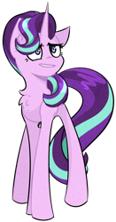 Size: 800x1523 | Tagged: safe, artist:pointdelta, derpibooru import, starlight glimmer, pony, unicorn, chest fluff, female, front view, full body, hooves, horn, mare, simple background, solo, standing, tail, transparent background