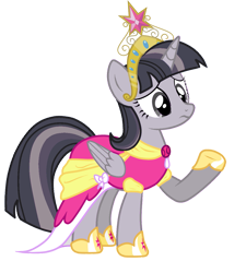 Size: 1037x1150 | Tagged: safe, anonymous artist, artist:askometa, derpibooru import, edit, twilight sparkle, twilight sparkle (alicorn), alicorn, pony, big crown thingy, discorded, discorded twilight, element of magic, jewelry, regalia, sad, simple background, transparent background, vector