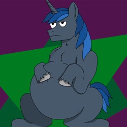 Size: 3000x3000 | Tagged: safe, artist:stagemanager6, oc, pony, big belly, male, mane