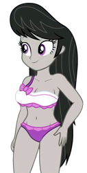 Size: 940x1854 | Tagged: safe, derpibooru import, edit, edited screencap, editor:ah96, screencap, octavia melody, better together, equestria girls, spring breakdown, background removed, belly button, bikini, breast edit, breasts, clothes, midriff, not a vector, orbtavia, simple background, solo, swimsuit, transparent background