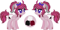 Size: 1280x644 | Tagged: safe, artist:otakuchicky1, derpibooru import, oc, oc:carnival rose, pegasus, pony, female, horns, mare, simple background, solo, transparent background