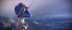 Size: 3840x1634 | Tagged: safe, artist:virileth, hoo'far, pony, unicorn, 3d, blender, blender eevee, desert, male, solo