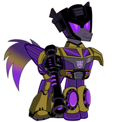 Size: 1200x1200 | Tagged: safe, artist:galeemlightseraphim, derpibooru import, pony, robot, robot pony, ponified, simple background, smiling, solo, swindle, transformers, transparent background