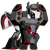 Size: 1200x1200 | Tagged: safe, artist:galeemlightseraphim, derpibooru import, pony, robot, robot pony, decepticon, fusion cannon, megatron, ponified, simple background, smiling, solo, transformers, transformers animated, transparent background, war criminal