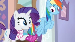 Size: 1920x1080 | Tagged: safe, derpibooru import, screencap, rainbow dash, rarity, the end in friend, boots, glitter boots, shoes