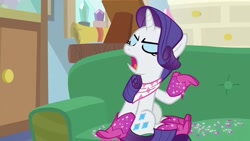 Size: 1920x1080 | Tagged: safe, derpibooru import, screencap, rarity, the end in friend, boots, glitter boots, shoes, solo, starlight's office