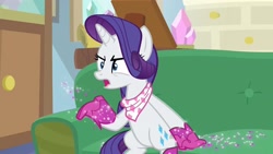 Size: 1920x1080 | Tagged: safe, derpibooru import, screencap, rarity, the end in friend, boots, glitter boots, shoes, solo, starlight's office