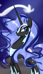 Size: 750x1280 | Tagged: safe, artist:midnight-wisp-pone, derpibooru import, nightmare moon, alicorn, pony, 2014, female, solo