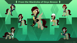 Size: 1920x1080 | Tagged: safe, artist:willoillo, derpibooru import, oc, oc only, oc:onyx breeze, hippogriff, clothes, commission, costume, reference