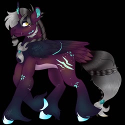 Size: 1500x1500 | Tagged: safe, artist:teonnakatztkgs, derpibooru import, oc, oc only, alicorn, pony, alicorn oc, black background, horn, male, simple background, stallion, wings