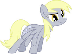 Size: 2813x2132 | Tagged: safe, artist:blackgryph0n, derpibooru import, derpy hooves, pegasus, pony, confused, derp, female, frown, full body, high res, hooves, mare, raised eyebrow, simple background, solo, standing, tail, transparent background, vector, wings, wings down