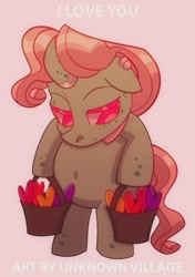 Size: 761x1080 | Tagged: safe, artist:unknownvillage, derpibooru import, oc, oc only, pony, unicorn, belly, belly button, bucket, collar, colored, cute, ear piercing, earring, ears, female, floppy ears, freckles, heart, horn, horn piercing, jewelry, lidded eyes, mare, piercing, simple background, solo, tail