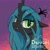 Size: 2000x2000 | Tagged: safe, artist:duvivi, derpibooru import, queen chrysalis, changeling, changeling queen, pony, bust, chromatic aberration, ears, eye clipping through hair, female, floppy ears, hair over one eye, high res, lidded eyes, looking at you, smiling, smiling at you, smug, smug bug, smug smile, solo