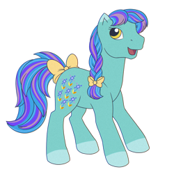 Size: 1280x1280 | Tagged: safe, artist:horse-time-babey, derpibooru import, oc, oc only, oc:casterbay, earth pony, pony, g1, female, g4 to g1, generation leap, mare, simple background, smiling, solo, transparent background