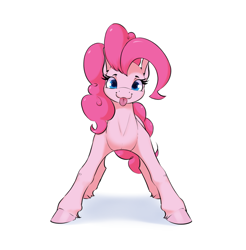 Size: 2093x2129 | Tagged: safe, artist:aquaticvibes, derpibooru import, pinkie pie, earth pony, pony, :3, :p, female, front view, looking at you, mare, ponk, simple background, smiling, smiling at you, solo, tongue, tongue out, white background