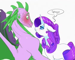 Size: 2942x2338 | Tagged: safe, artist:opalacorn, derpibooru import, rarity, spike, dragon, pony, female, male, shipping, sparity, straight