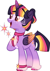 Size: 1450x2067 | Tagged: safe, artist:rickysocks, derpibooru import, twilight sparkle, twilight sparkle (alicorn), alicorn, pony, alternate design, simple background, solo, transparent background