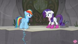 Size: 1920x1080 | Tagged: safe, derpibooru import, screencap, rainbow dash, rarity, the end in friend, boots, glitter boots, shoes