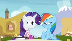 Size: 1920x1080 | Tagged: safe, derpibooru import, screencap, rainbow dash, rarity, the end in friend, boots, glitter boots, shoes