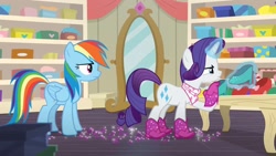 Size: 1920x1080 | Tagged: safe, derpibooru import, screencap, rainbow dash, rarity, the end in friend, boots, glitter boots, shoes