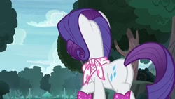 Size: 1920x1080 | Tagged: safe, derpibooru import, screencap, rarity, the end in friend, boots, butt, glitter boots, plot, shoes