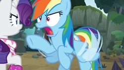 Size: 1920x1080 | Tagged: safe, derpibooru import, screencap, rainbow dash, rarity, the end in friend, boots, glitter boots, shoes