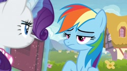 Size: 1920x1080 | Tagged: safe, derpibooru import, screencap, rainbow dash, rarity, the end in friend