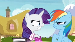 Size: 1920x1080 | Tagged: safe, derpibooru import, screencap, rainbow dash, rarity, the end in friend, boots, glitter boots, shoes