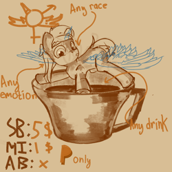 Size: 3000x3000 | Tagged: safe, artist:uteuk, derpibooru import, pony, commission, cup, your character here