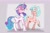 Size: 2913x1946 | Tagged: safe, artist:another_pony, derpibooru import, cozy glow, princess flurry heart, alicorn, pegasus, pony, annoyed, blushing, cozyheart, duo, duo female, eye contact, female, flustered, frown, lesbian, looking at each other, mare, older, older cozy glow, older flurry heart, open mouth, shipping