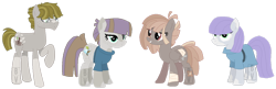 Size: 1280x415 | Tagged: safe, artist:bookieverse-nextgen, derpibooru import, maud pie, mudbriar, oc, oc:nougat pie, oc:rough rock, earth pony, pegasus, adopted offspring, bandage, bookieverse, coat markings, family, female, freckles, headcanon, male, maudbriar, next generation, offspring, parent:maud pie, parent:mud briar, parents:maudbriar, redesign, shipping, simple background, socks (coat marking), straight, transparent background