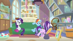 Size: 1920x1080 | Tagged: safe, derpibooru import, screencap, rainbow dash, rarity, starlight glimmer, the end in friend, boots, glitter boots, shoes, starlight's office